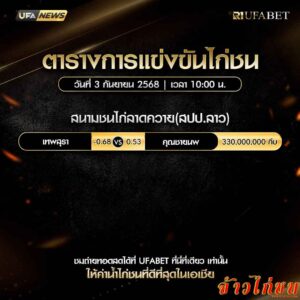 ตารางไก่ชน-วันที่-03-09-2568-โปรแกรม-สนามชนไก่ลาดควาย(สปป.ลาว)