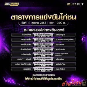 ตารางไก่ชน-วันที่-11-10-2568-โปรแกรม-สนามชนไก่ทองอินเตอร์