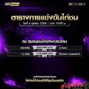 ตารางไก่ชน-วันที่-6-10-2568-โปรแกรม-สนามชนไก่เทพประธาน