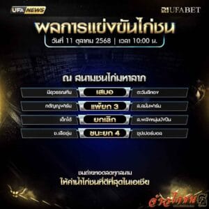 สรุปผลไก่ชน-วันที่-11-10-2568-สนามชนไก่มหาลาภ