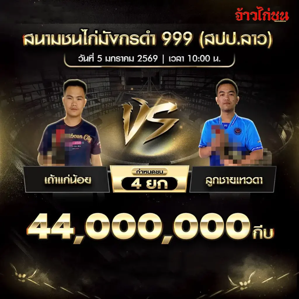 ตารางการแข่งขันไก่ชน สนามชนไก่มังกรดำ 999 วันที่ 5 มกราคม 2568 สปป (2)