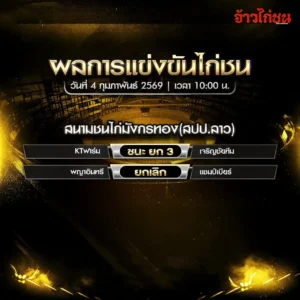 สรุปผลไก่ชน-สนามชนไก่มังกรทอง-สปปลาว-4-กุมภาพันธ์-2569