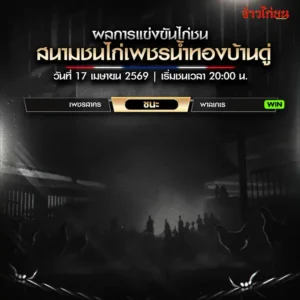 สรุปผลไก่ชน สนามชนไก่เพชรน้ำทองบ้านดู่ วันที่ 17 เมษายน 2026