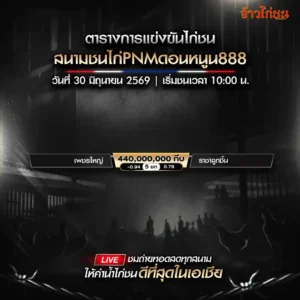 โปรแกรมไก่ชน สนามชนไก่PNMดอนหนูน888 วันอังคารที่ 30 มิถุนายน